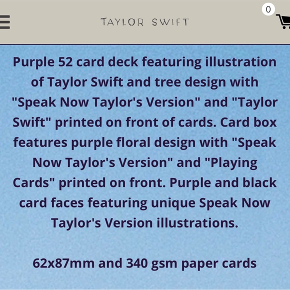 TAYLOR SWIFT Speak Now (Taylor’s Version) Playing Cards - Picture 7 of 7